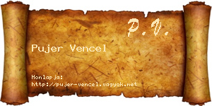 Pujer Vencel névjegykártya